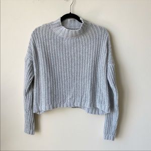 Brandy Melville John Galt Grey Knit Mock Neck Sweater
